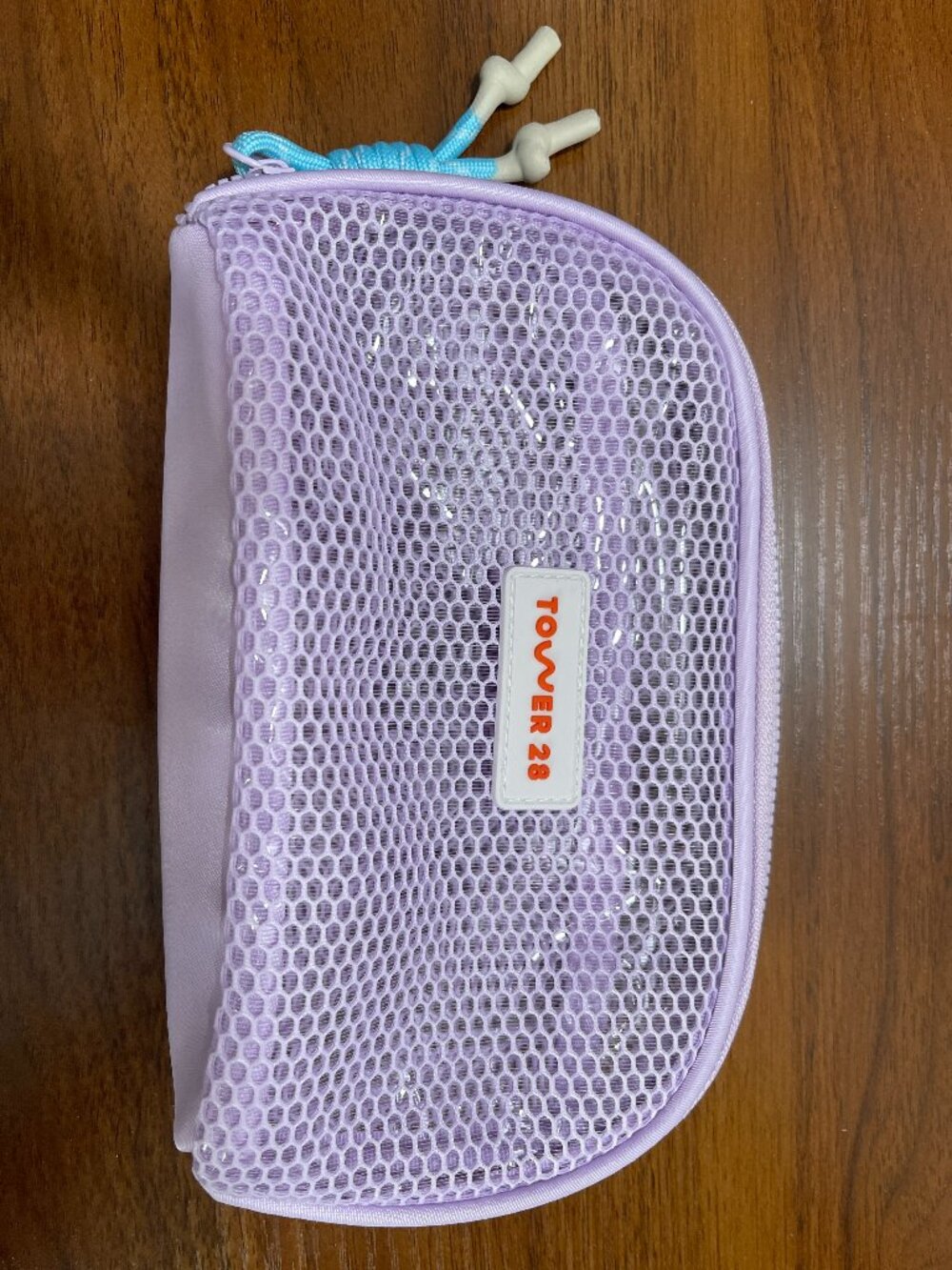 Tower 28 Lavender Purple Mesh Makeup Cosmetic Bag 💜